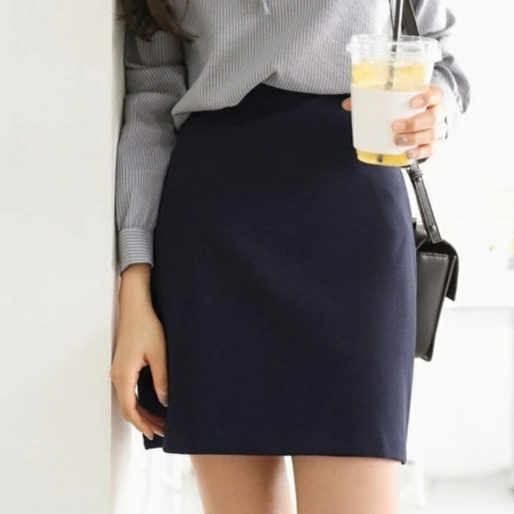 Classic Navy Blue A-Line Mini Skirt